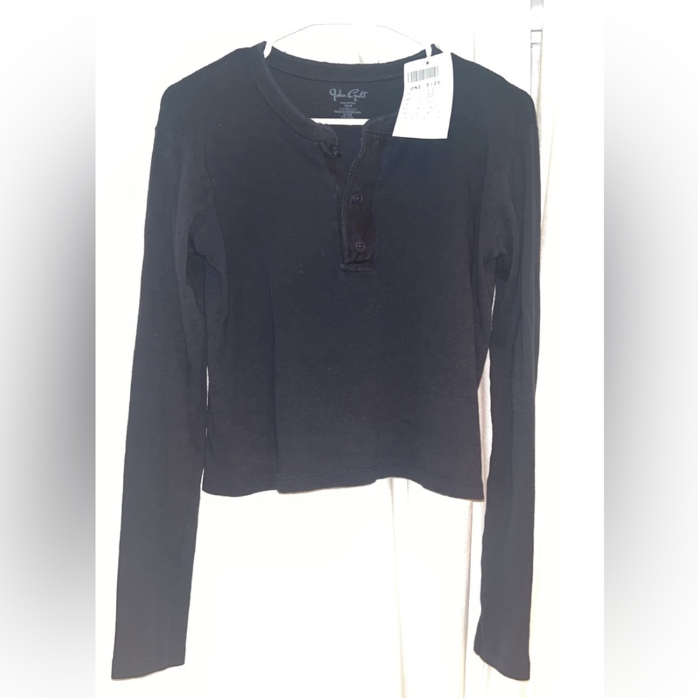 Brandy Melville Navy Blue Henley Top